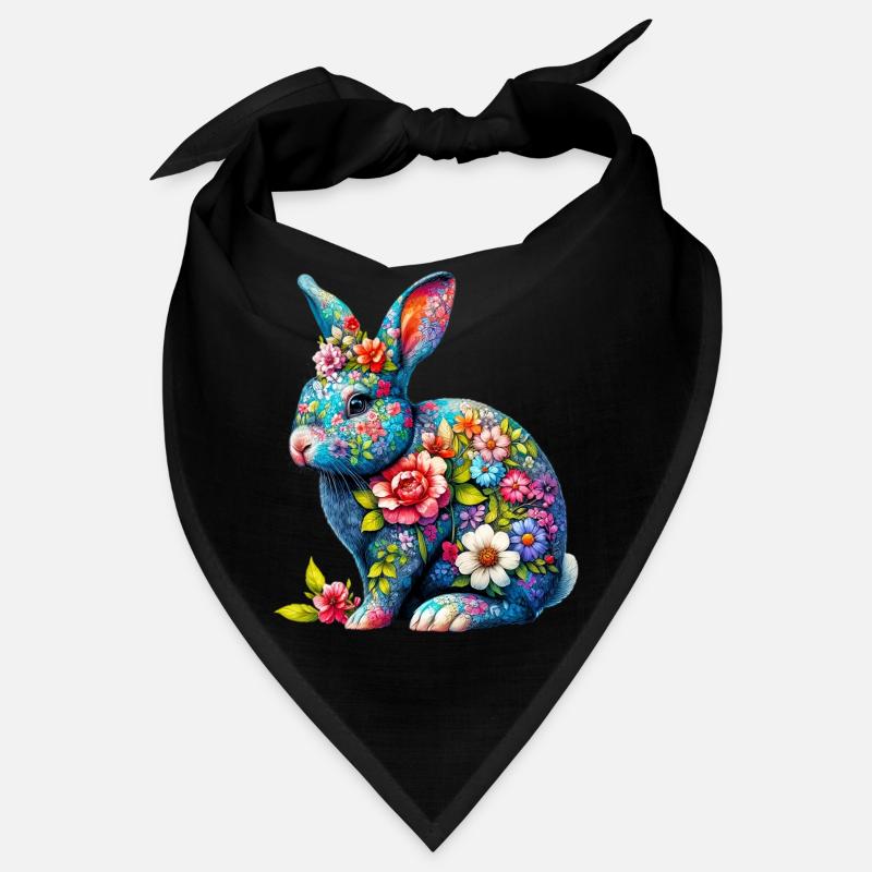Rabbit decorated with flowers Bandana