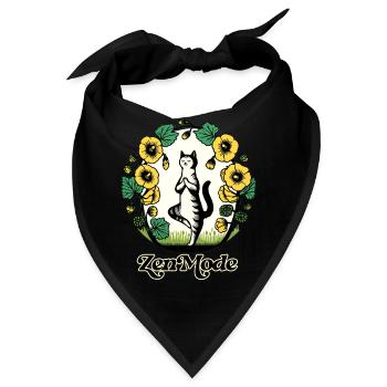 Zen-Modus Kätzchen Katze - Bandana - Schwarz - Vorne