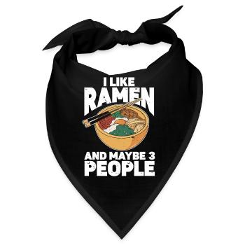 I Like Ramen And Maybe 3 People Chopsticks Noodle - Bandana - Schwarz - Vorne