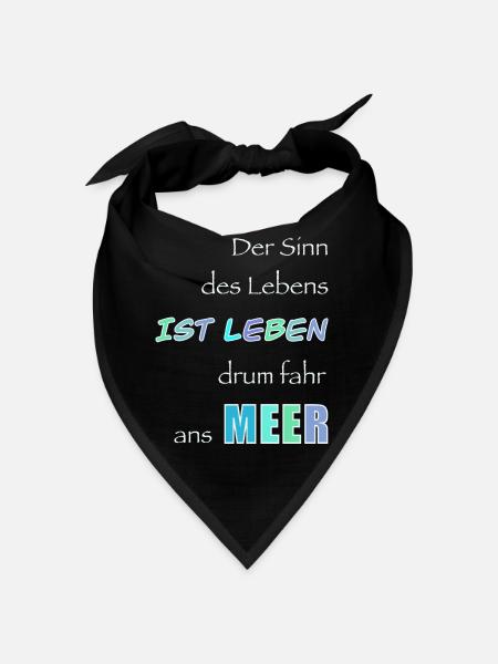 Lebensmotto im Meeresstil - Bandana - Schwarz - Vorne