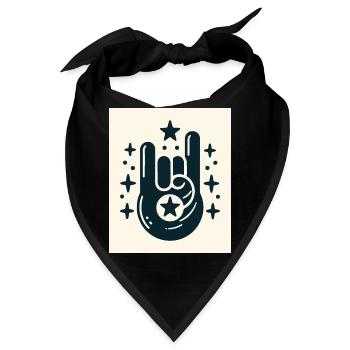 Rock On Hand-Geste mit den Stars - Bandana - Schwarz - Vorne