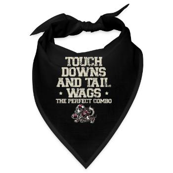 Touchdowns Und Tailwags, Die Kombination, Fußball - Bandana - Schwarz - Vorne