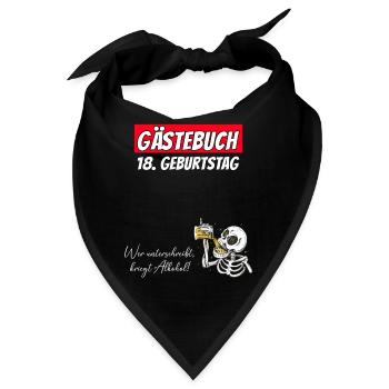 18. Geburtstag Gästebuch Unterschriften Alkohol - Bandana - Schwarz - Vorne