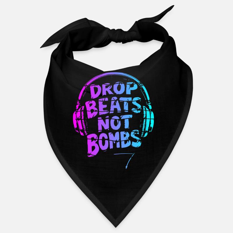 Drop Beats Not Bombs pink cyan Bandana