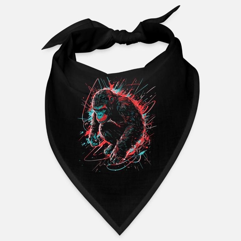 Affe Gorilla Schimpanse Neon Farbenfroh Bunt Bandana