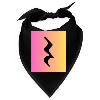 Viertelpause Musikalisches Zeichen auf Bunt - Bandana - Schwarz - Vorne