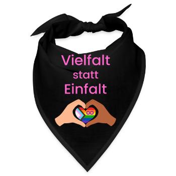 Vielfalt statt Einfalt - Bandana - Schwarz - Vorne