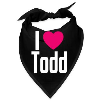 I Love Todd Pinkes Herz Ich liebe Todd - Bandana - Schwarz - Vorne