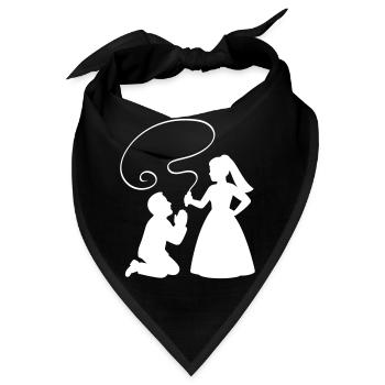 Brautpaar Ehepaar Peitsche - Bandana - Schwarz - Vorne