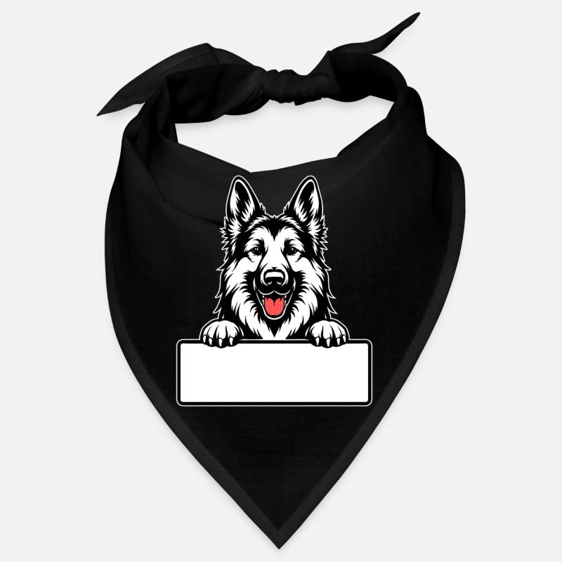  Deutscher Schäferhund mit Namensschild Bandana