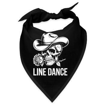Skelett mit Cowboyhut und Rose - Bandana - Schwarz - Vorne