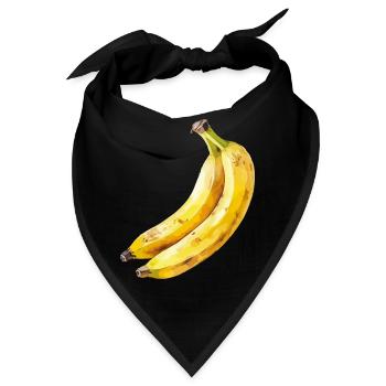 Banane Aquarell - Bandana - Schwarz - Vorne