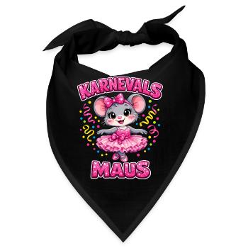 Karnevalsmaus Karneval Konfetti Geschenk - Bandana - Schwarz - Vorne
