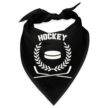 Hockey Emblem mit Scheibe und Lorbeer - Bandana - Schwarz - Vorne