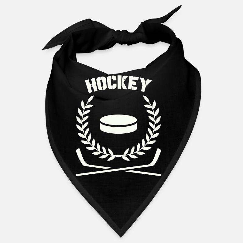Hockey Emblem mit Scheibe und Lorbeer Bandana