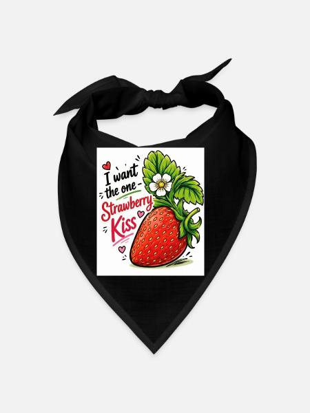 Baiser à la fraise - Bandana - noir - Devant