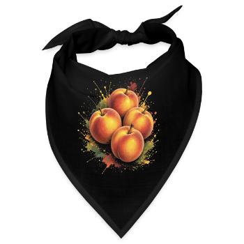 Pfirsichfrüchte Sommer Spritzkunst - Bandana - Schwarz - Vorne