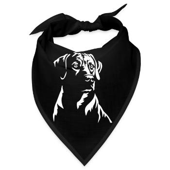 Rhodesian Ridgeback Kopf "Black Edition" - Bandana - Schwarz - Vorne