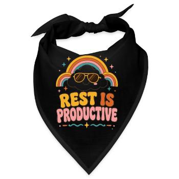 Rest ist produktiv Regenbogen - Bandana - Schwarz - Vorne