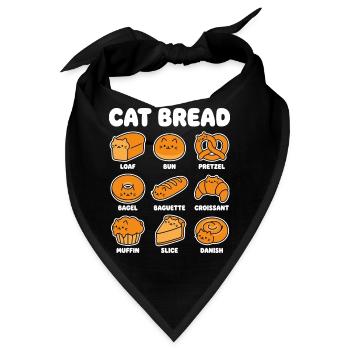 Cat Bread Katze Brot Backen Lustiges Motiv - Bandana - Schwarz - Vorne