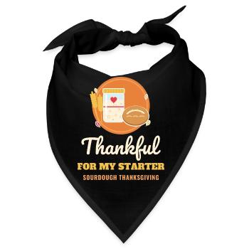 Dankbar für meinen Starter-Sauerteigbäcker - Bandana - Schwarz - Vorne