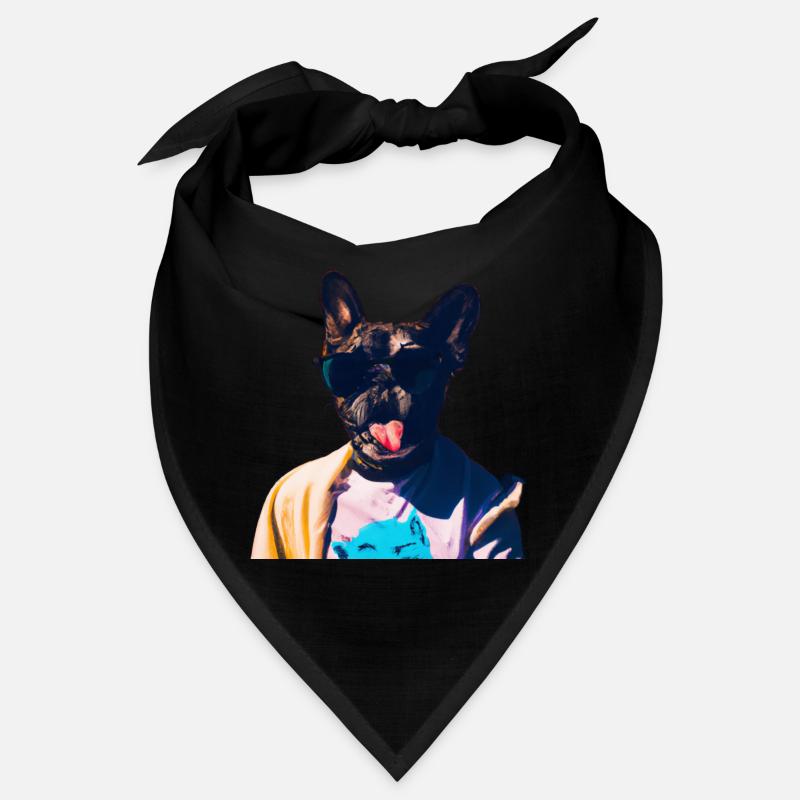 Drôle de chien avec la langue tendue Bandana