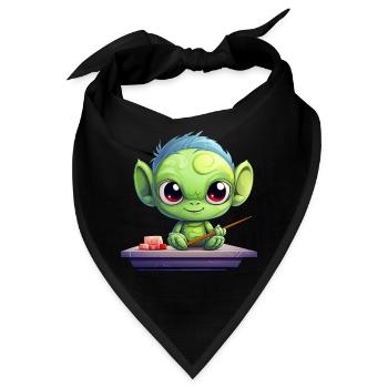 alien grün außerirdisch suschi stäbchen japan - Bandana - Schwarz - Vorne