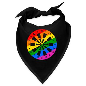Regenbogen Dartscheibe - Bandana - Schwarz - Vorne