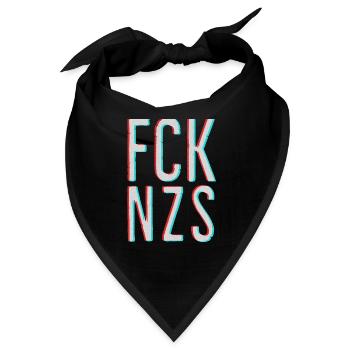 FCK NZS AFD NAZIS TIK TOK 3D Effect RED BLUE - Bandana - Schwarz - Vorne