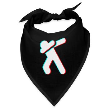Tik Tok Filter Glitch 3D Dab Stickfigure red blue - Bandana - Schwarz - Vorne