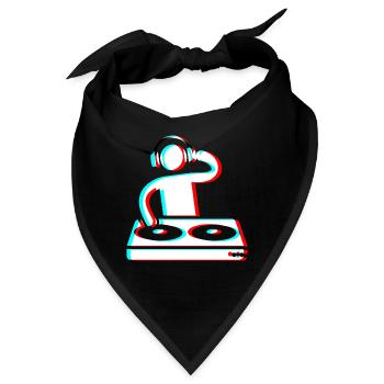 Techno Dj 3d Electro Red Blue tik tok edm weiß - Bandana - Schwarz - Vorne