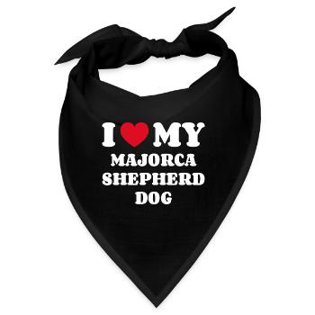 I Love My Majorca Shepherd Dog - Bandana - Schwarz - Vorne