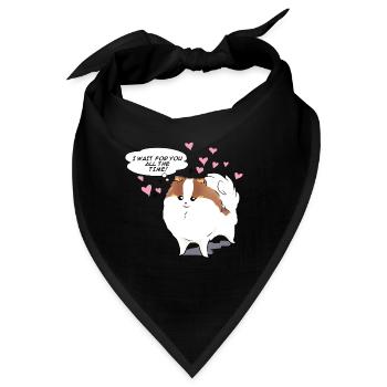 Ich warte die ganze Zeit auf dich - Bandana - Schwarz - Vorne