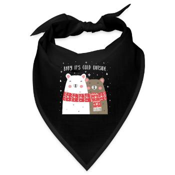 Weihnachten Bär niedliche Tiere Winter Schnee - Bandana - Schwarz - Vorne