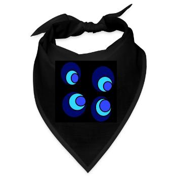Kreise auf blauen und hellblauen Kreisen - Bandana - Schwarz - Vorne