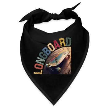 Longboard Vintage Longboarder Geschenk sk8 Skater - Bandana - Schwarz - Vorne