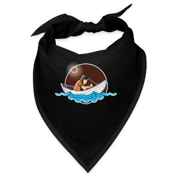 Fischer im Mondschein Mit Kind - Bandana - Schwarz - Vorne