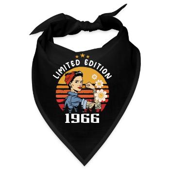 Retro Geburtsjahr 1966 Vintage Geburtstag 1966 - Bandana - Schwarz - Vorne