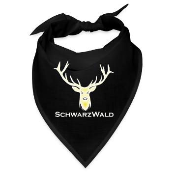 Schwarzwald Hirsch - Batik gelb - Bandana - Schwarz - Vorne