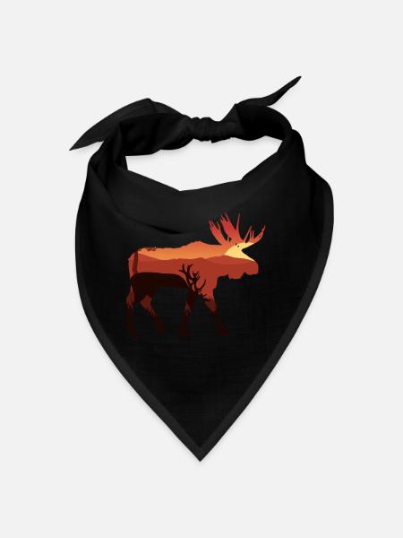 Elch - Bandana - Schwarz - Vorne