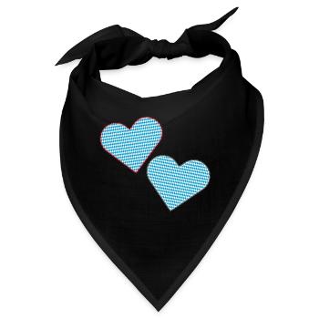 Bayrische Herzen als Patches. - Bandana - Schwarz - Vorne