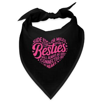 Besties werden immer durch das Herz verbunden sein | BFF - Bandana - Schwarz - Vorne