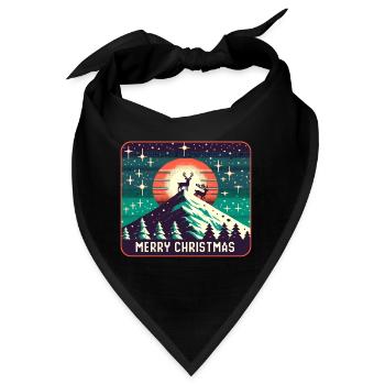 Frohe Weihnachten Rentiere auf der Bergspitze - Bandana - Schwarz - Vorne