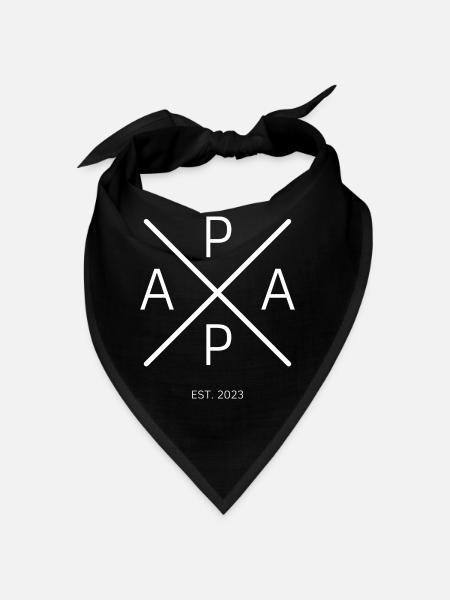 Papa Est. 2023 Vater Geschenk - Bandana - Schwarz