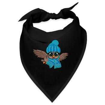 Frosteule Eule Frostbeule Herbst Winter - Bandana - Schwarz - Vorne