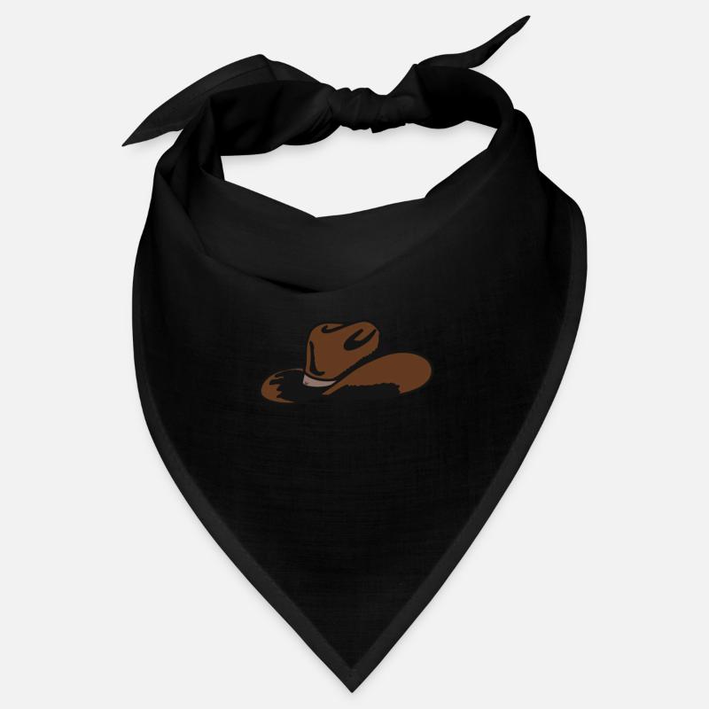 Chapeau de cow-boy marron - Bandana - noir