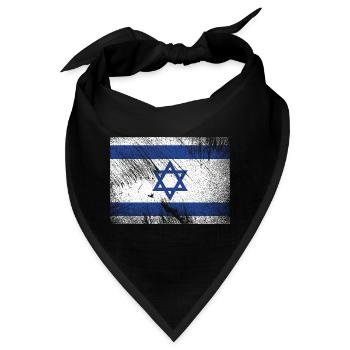 Israel Flagge - Vintage Grunge - Bandana - Schwarz - Vorne