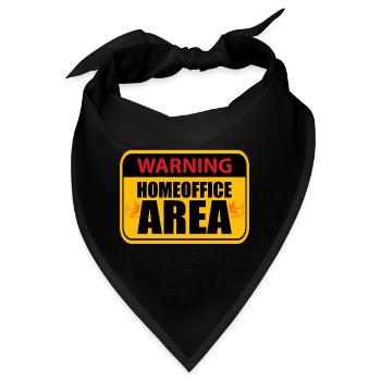 Homeoffice Warning Homeoffice Area Schild - Bandana - Schwarz - Vorne