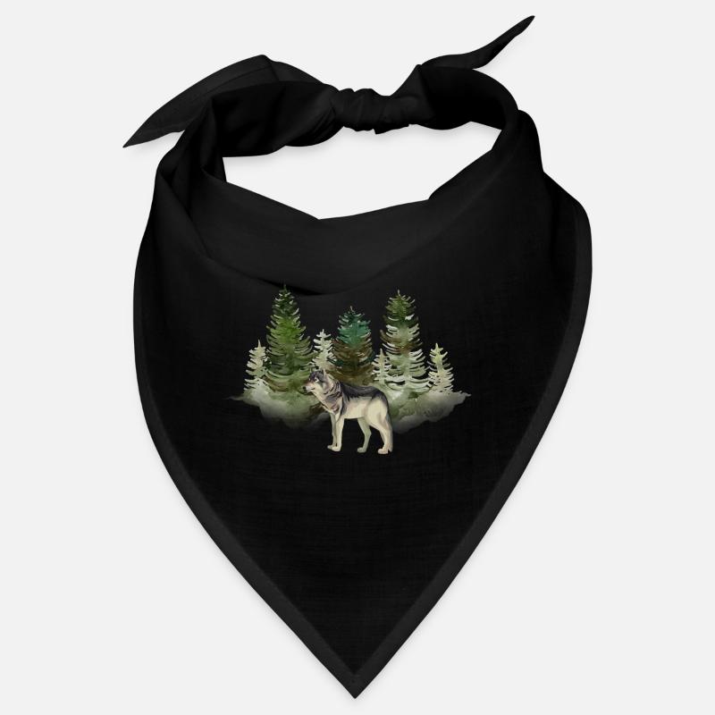 Wolf - Bandana - Schwarz