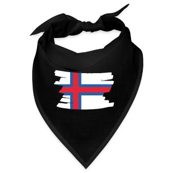 Faroe Islands National Flag - brush horizontal - Bandana - Schwarz - Vorne